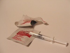 needle and alcohol pads